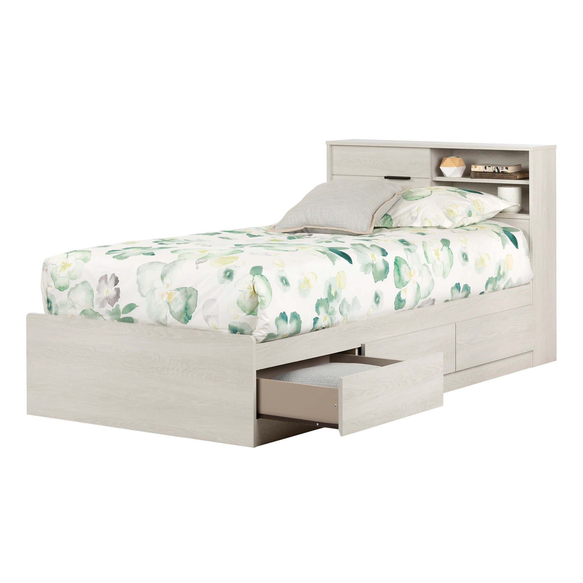 Storage Bed and Bookcase Headboard Set - Fynn