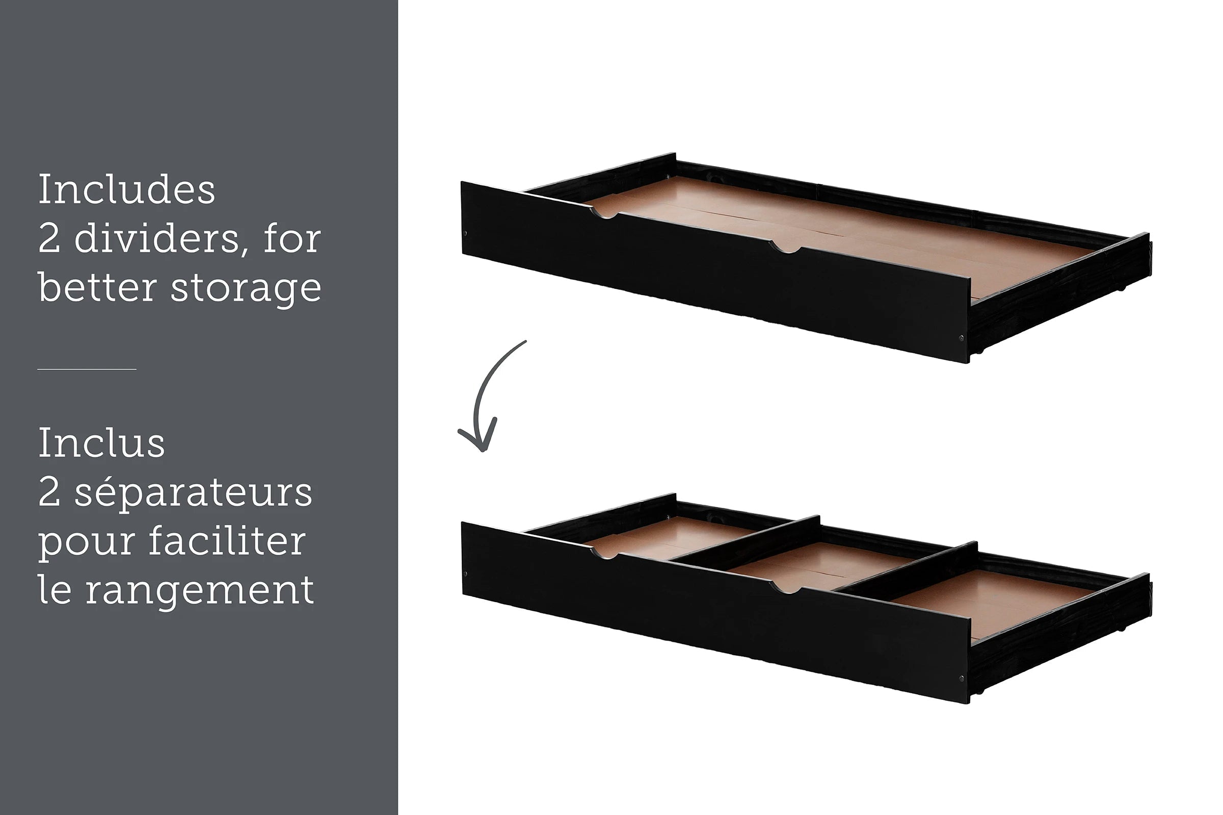 Solid Wood Bunk Bed with Trundle - Fakto