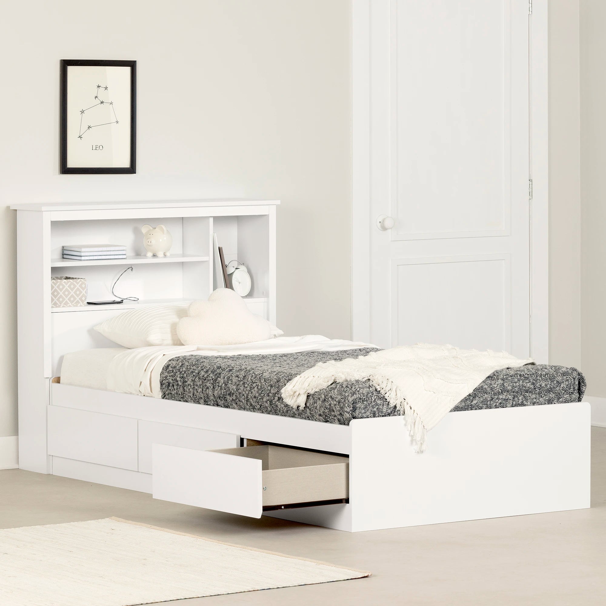 Mates Bed With Bookcase Headboard Set - Vito