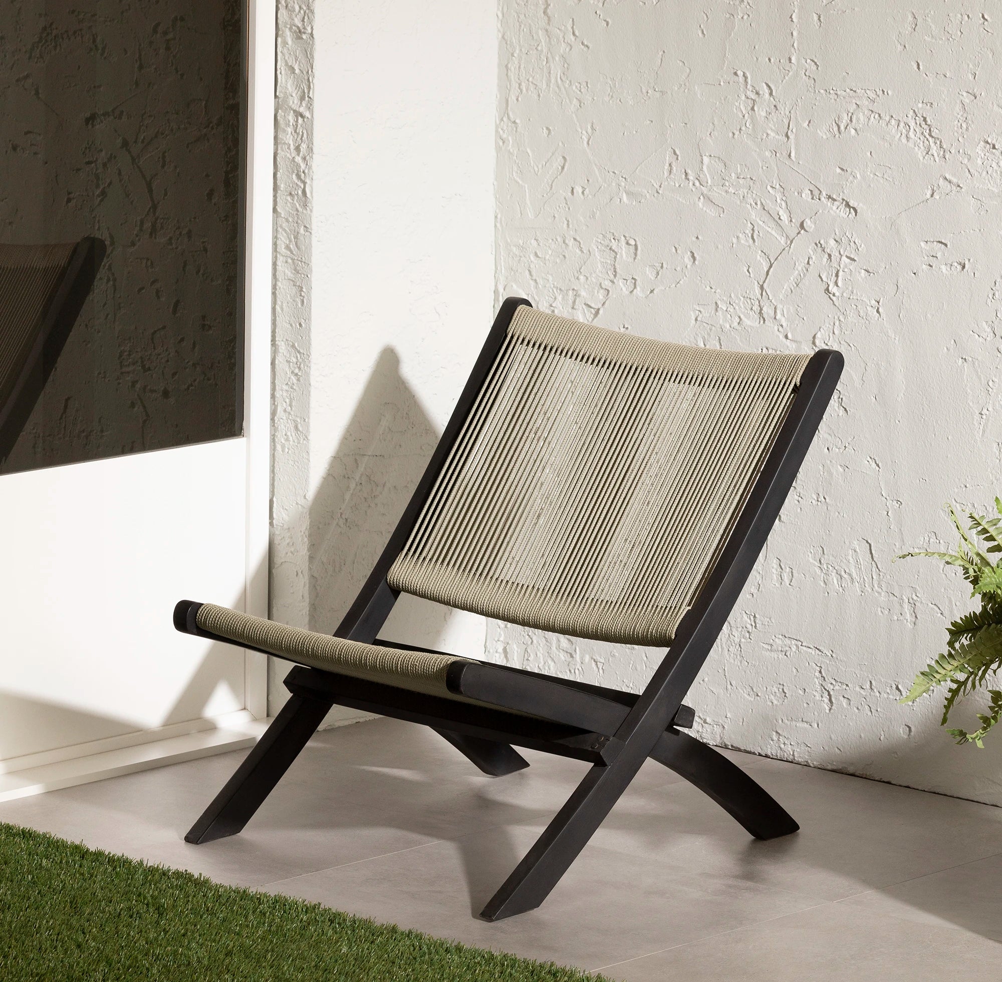 Wood and Rope Lounge Chair - Agave