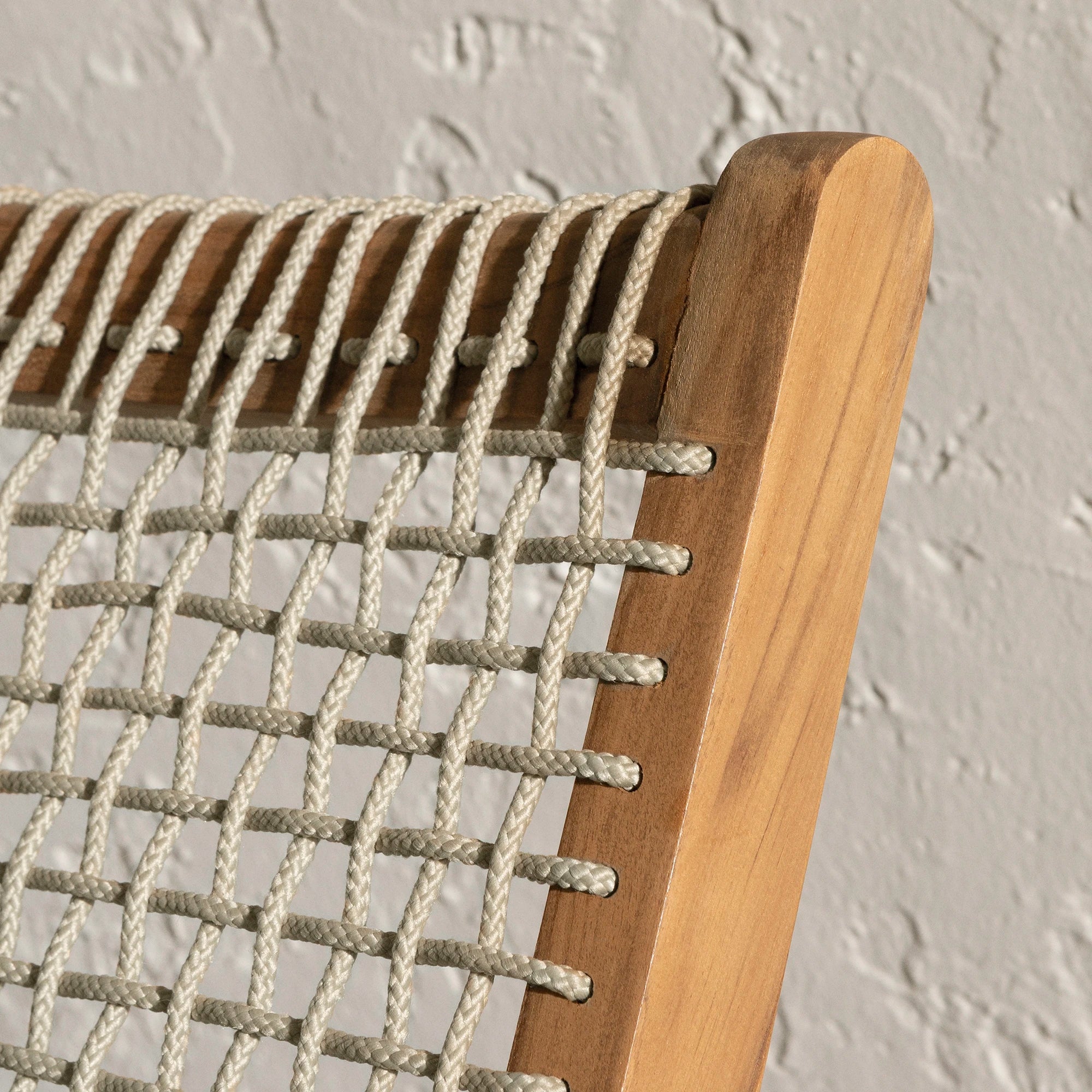 Wood and Woven Rope Lounge Chair - Agave