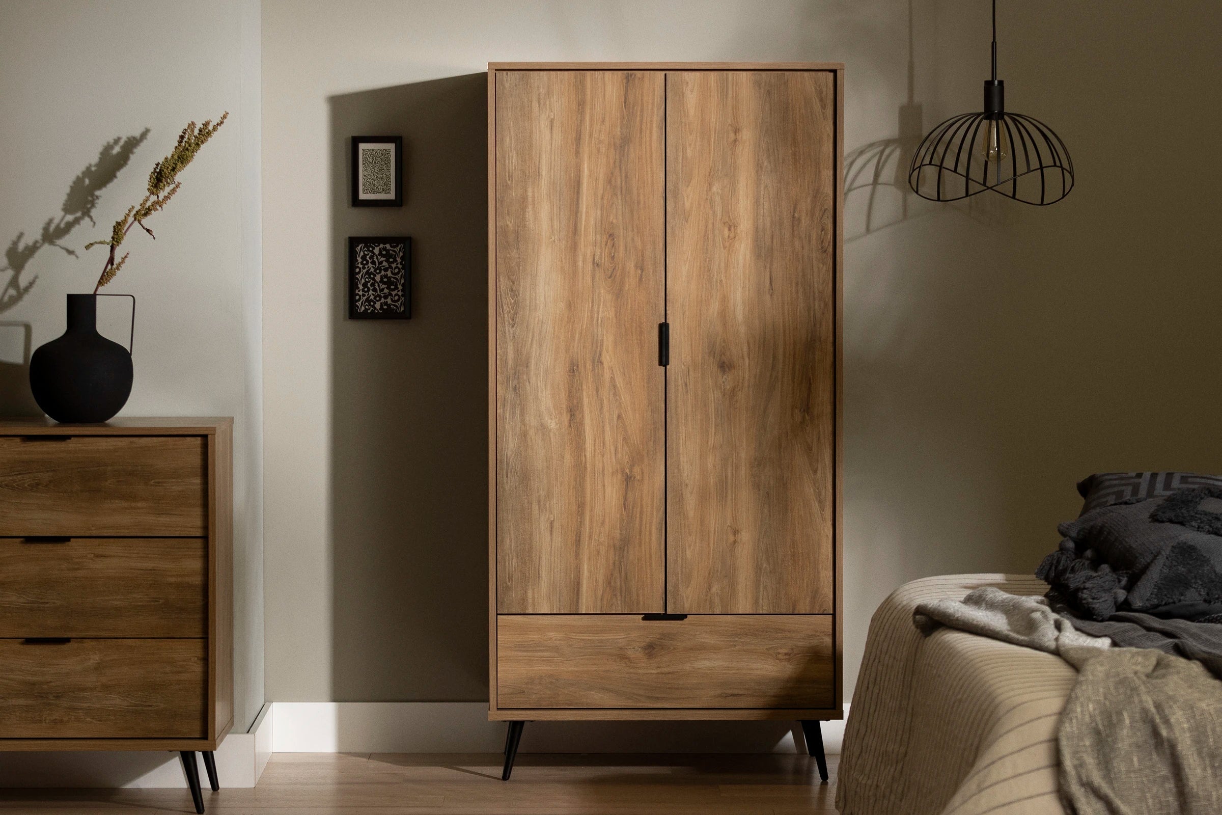 Wardrobe Armoire with Doors and Drawer - Oxford