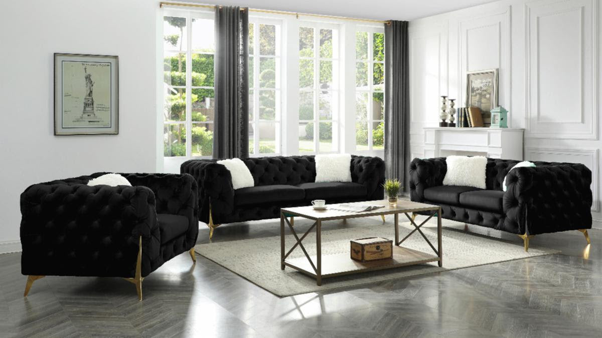 ROLA - 3-Piece Velvet Sofa Set