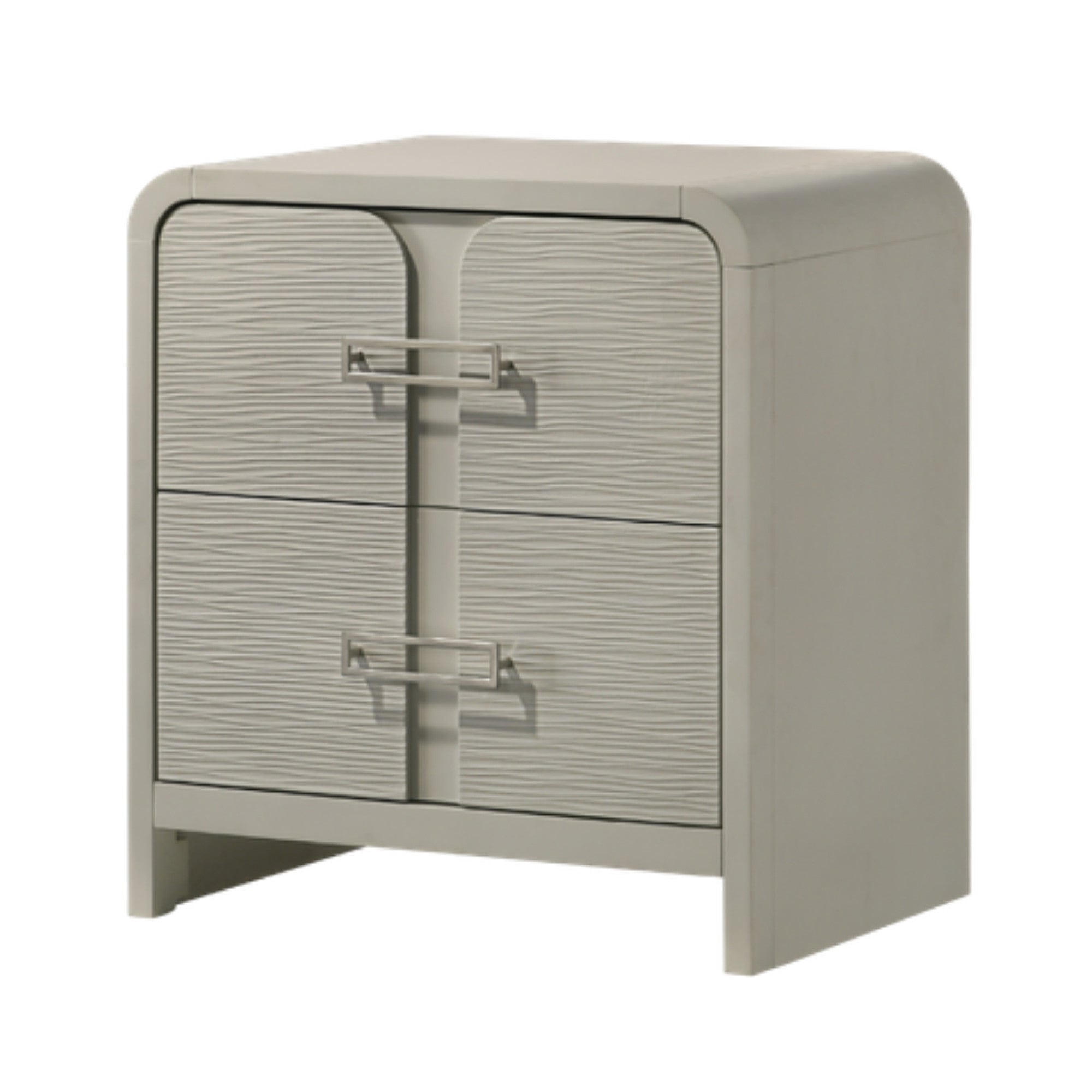 Serova – Pearl Grey King Bedroom Set with Lacquered Storage
