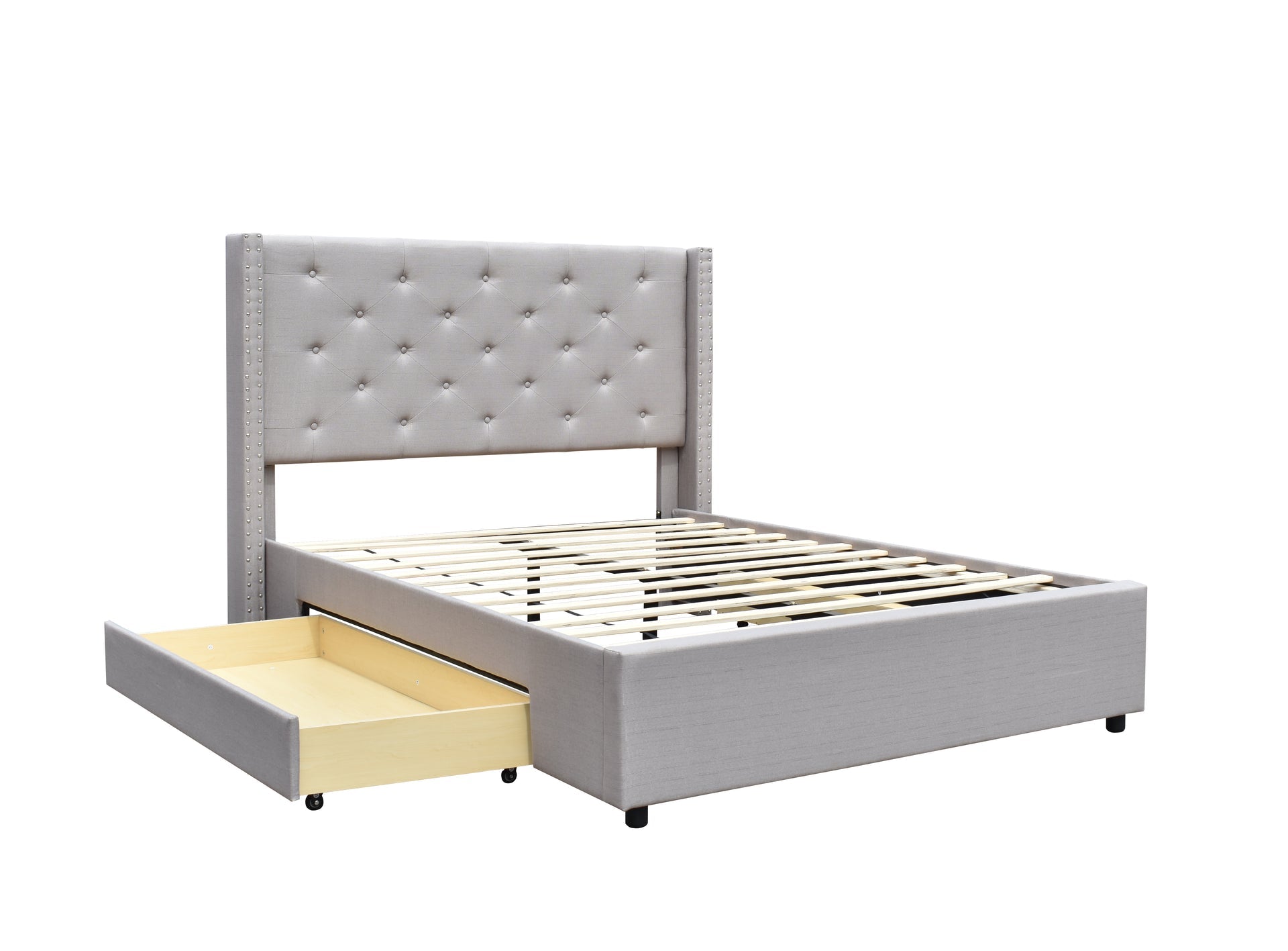 SOPHIA - Upholstered Fabric Bed Frame with Storage Drawers