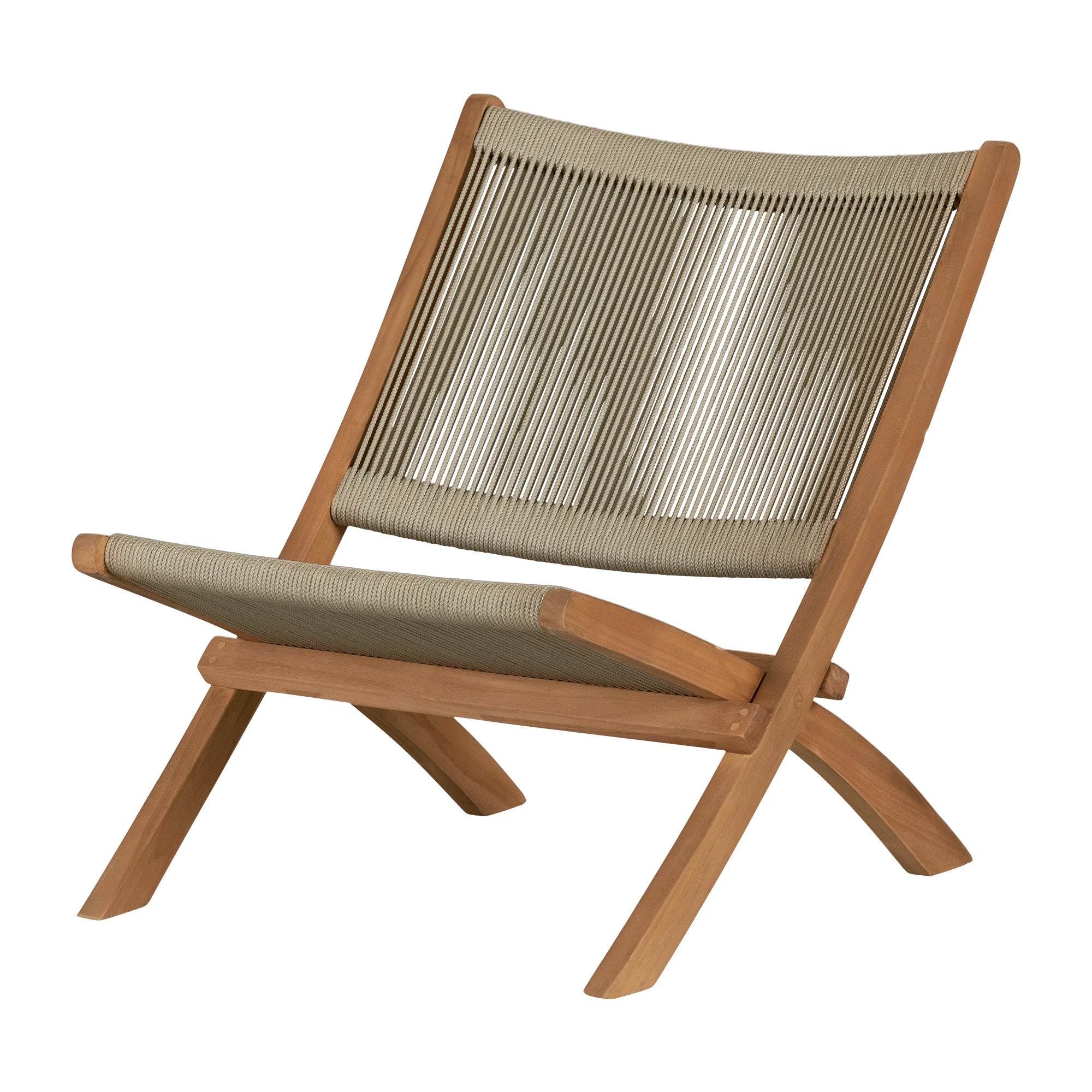 Wood and Rope Lounge Chair - Agave