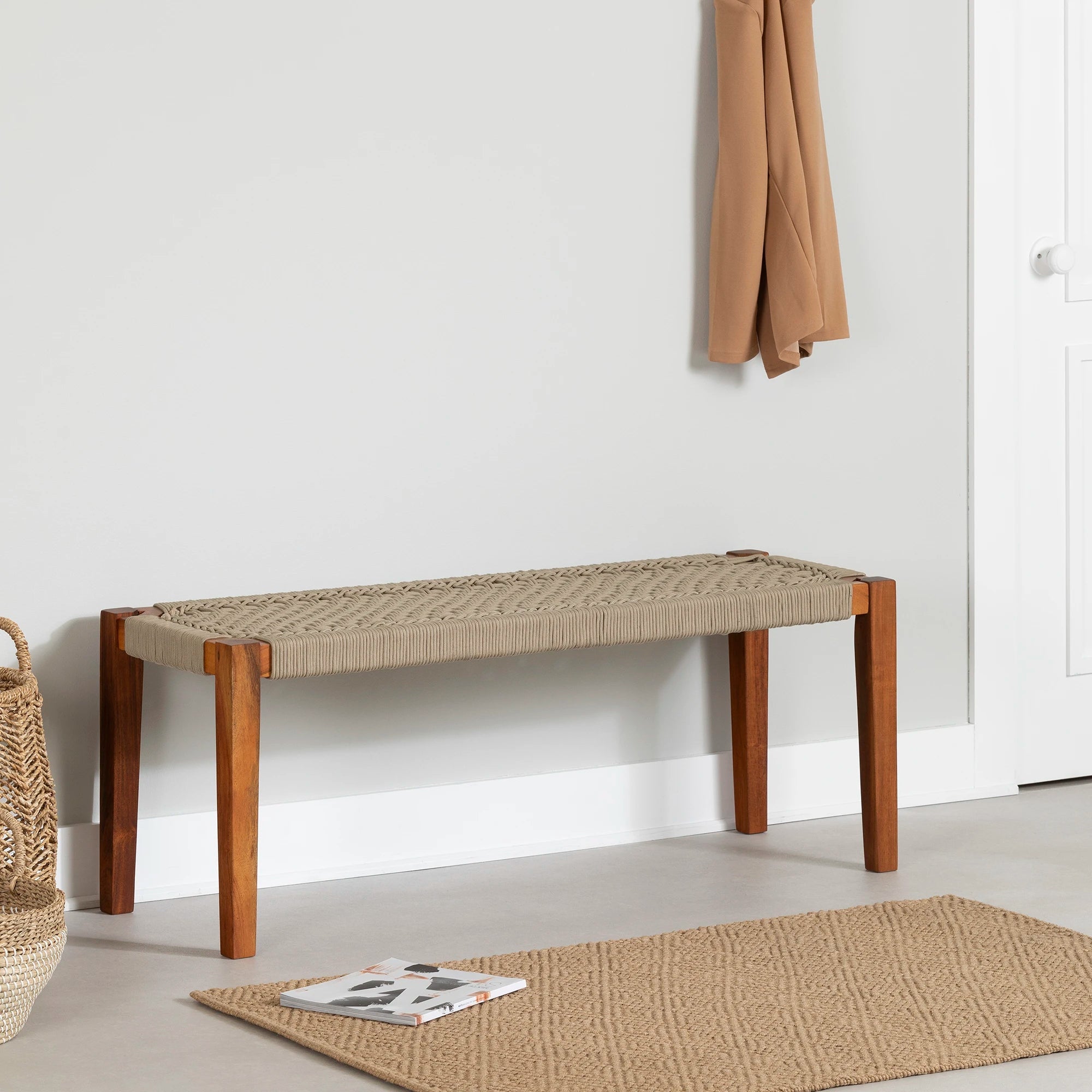 Wood and Rope Bench - Balka