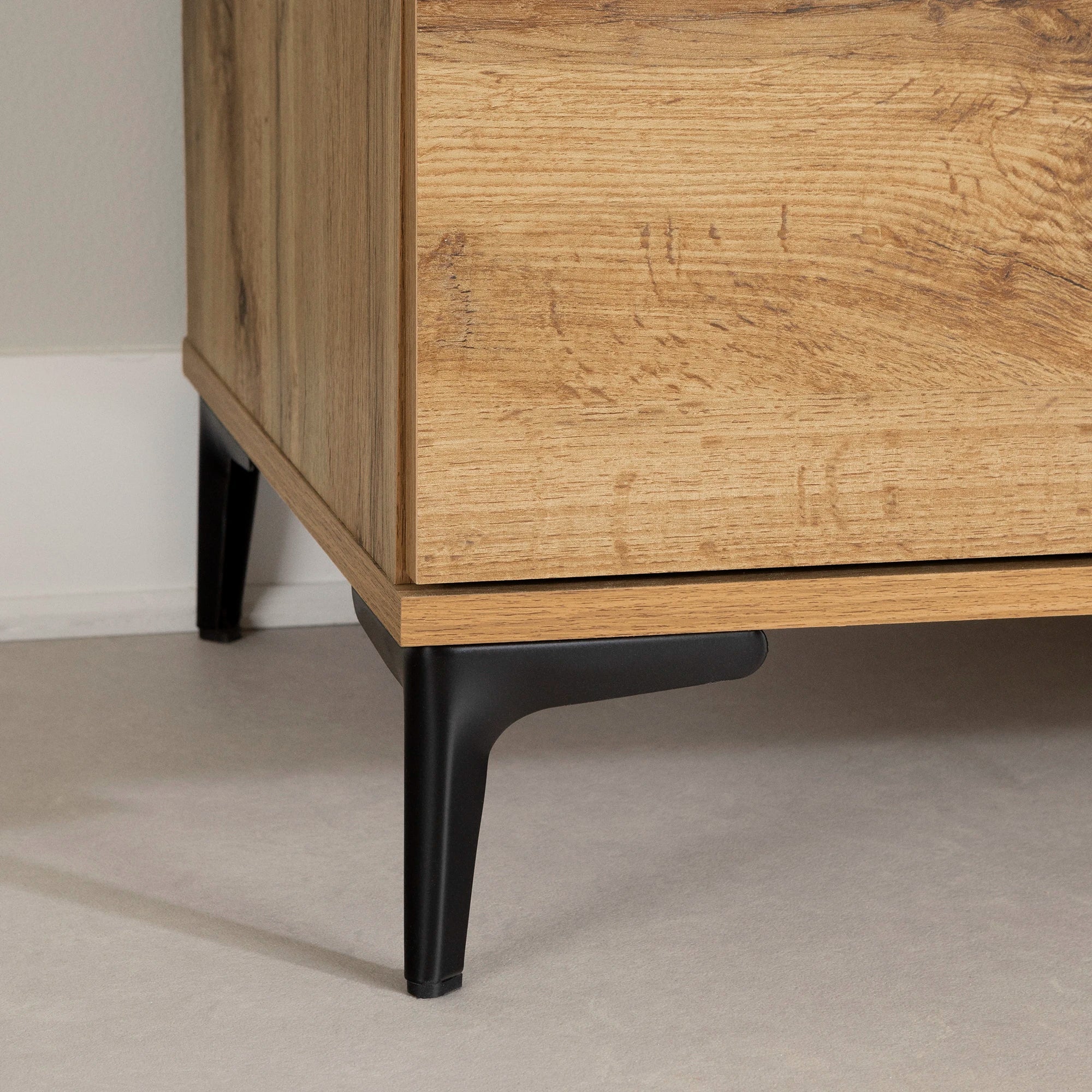 2-Drawer Side Table with Metal Legs - Slendel