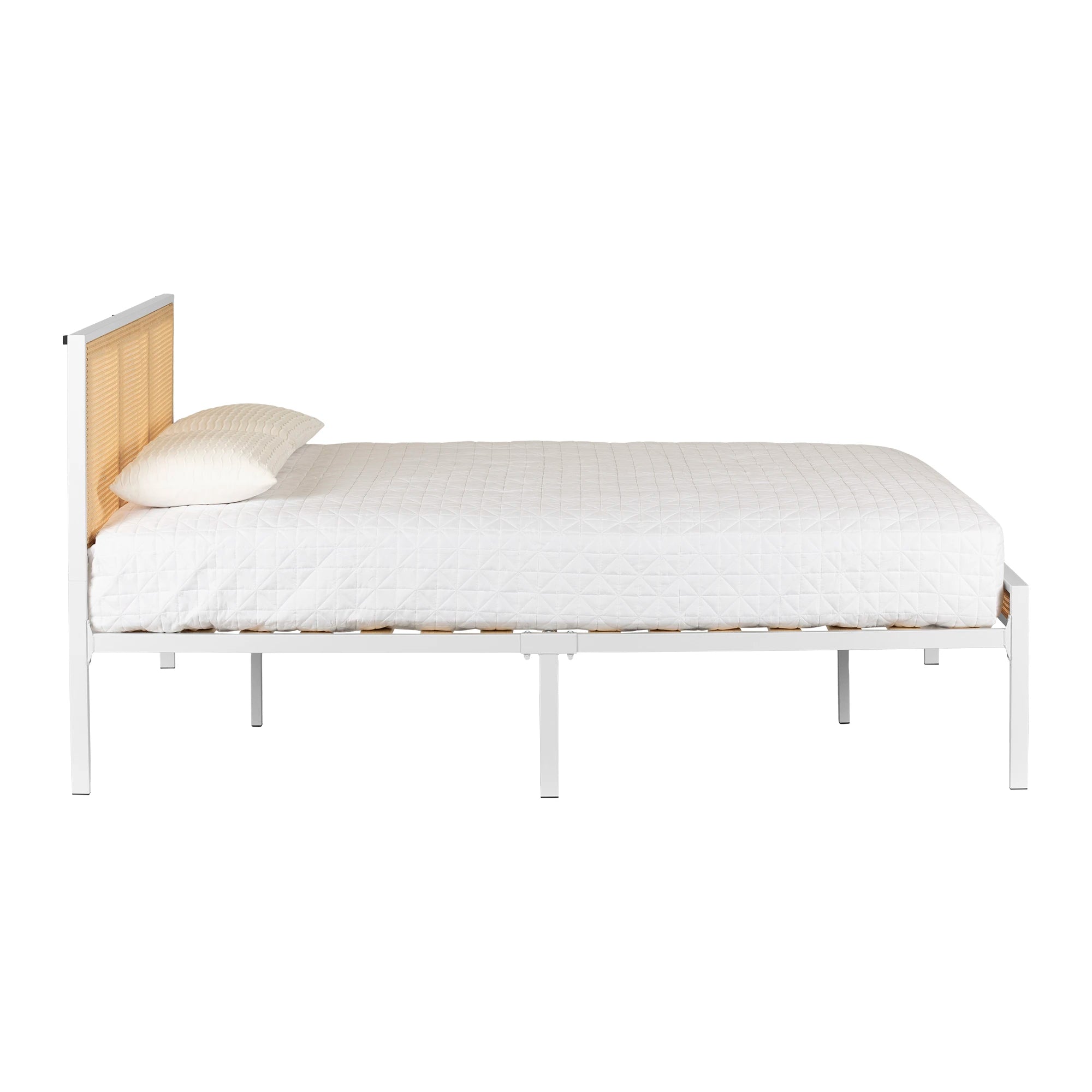 Metal Platform Bed with Natural Cane - Hoya