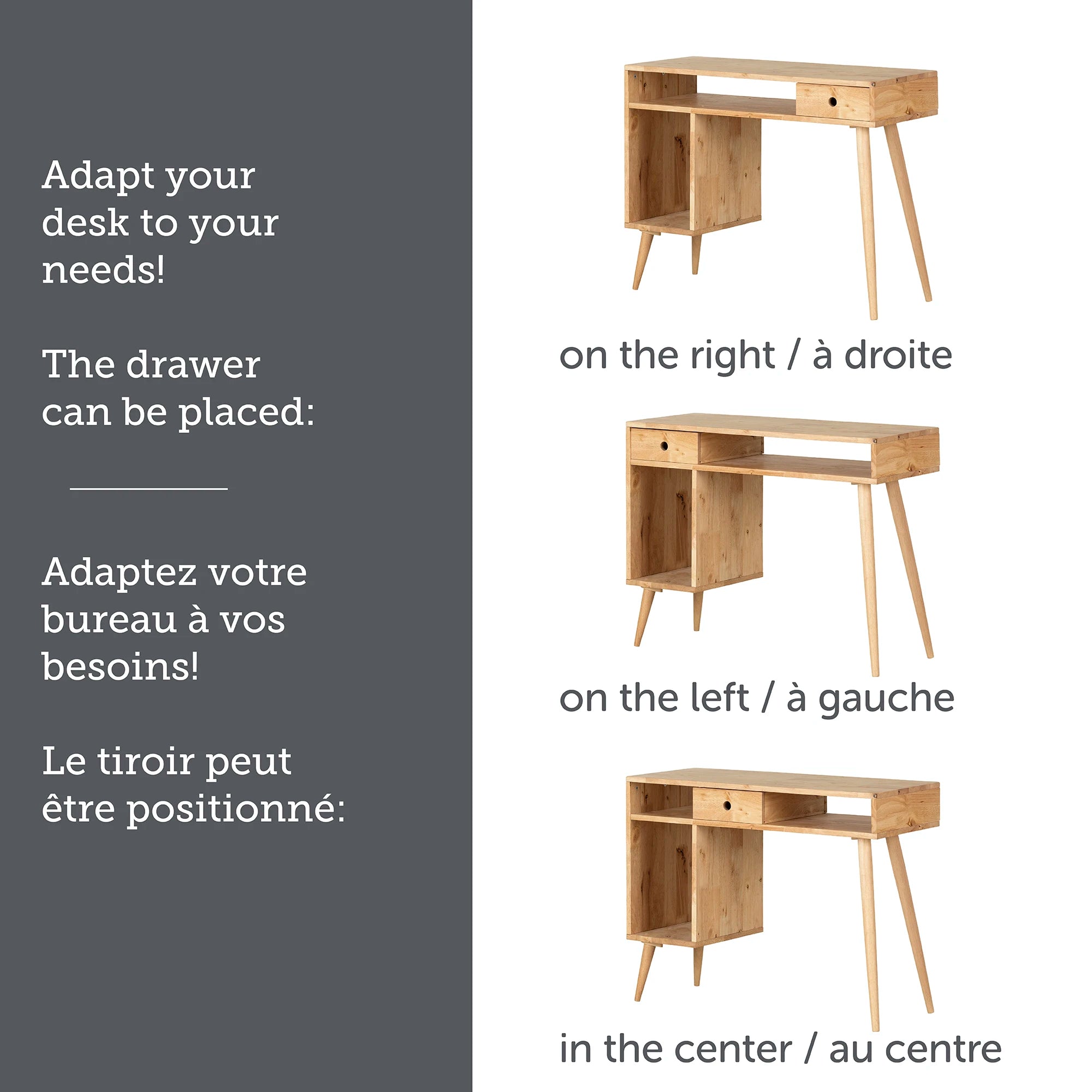 Solid Wood Computer Desk - Kodali