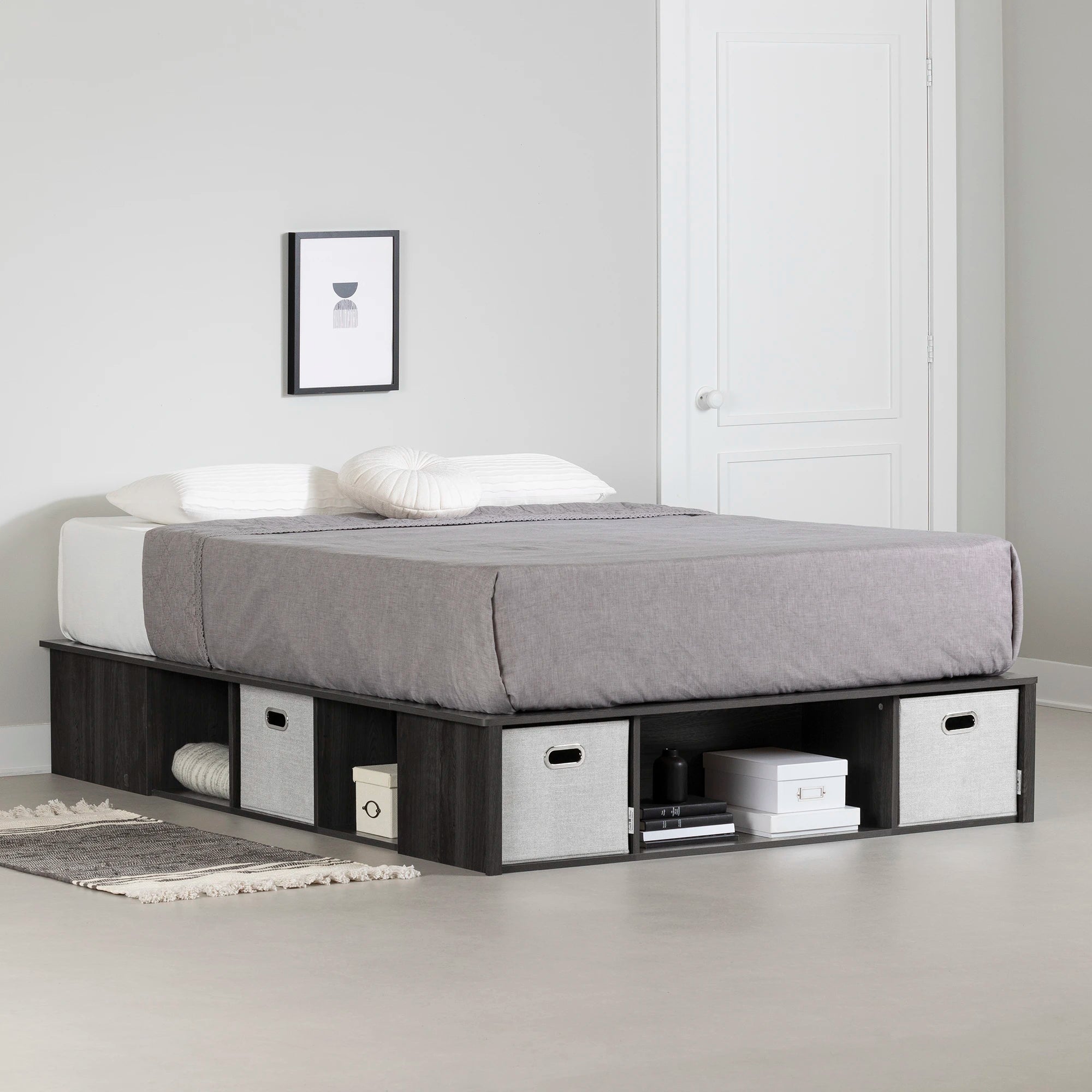 Storage Platform Bed with Baskets - Flexible