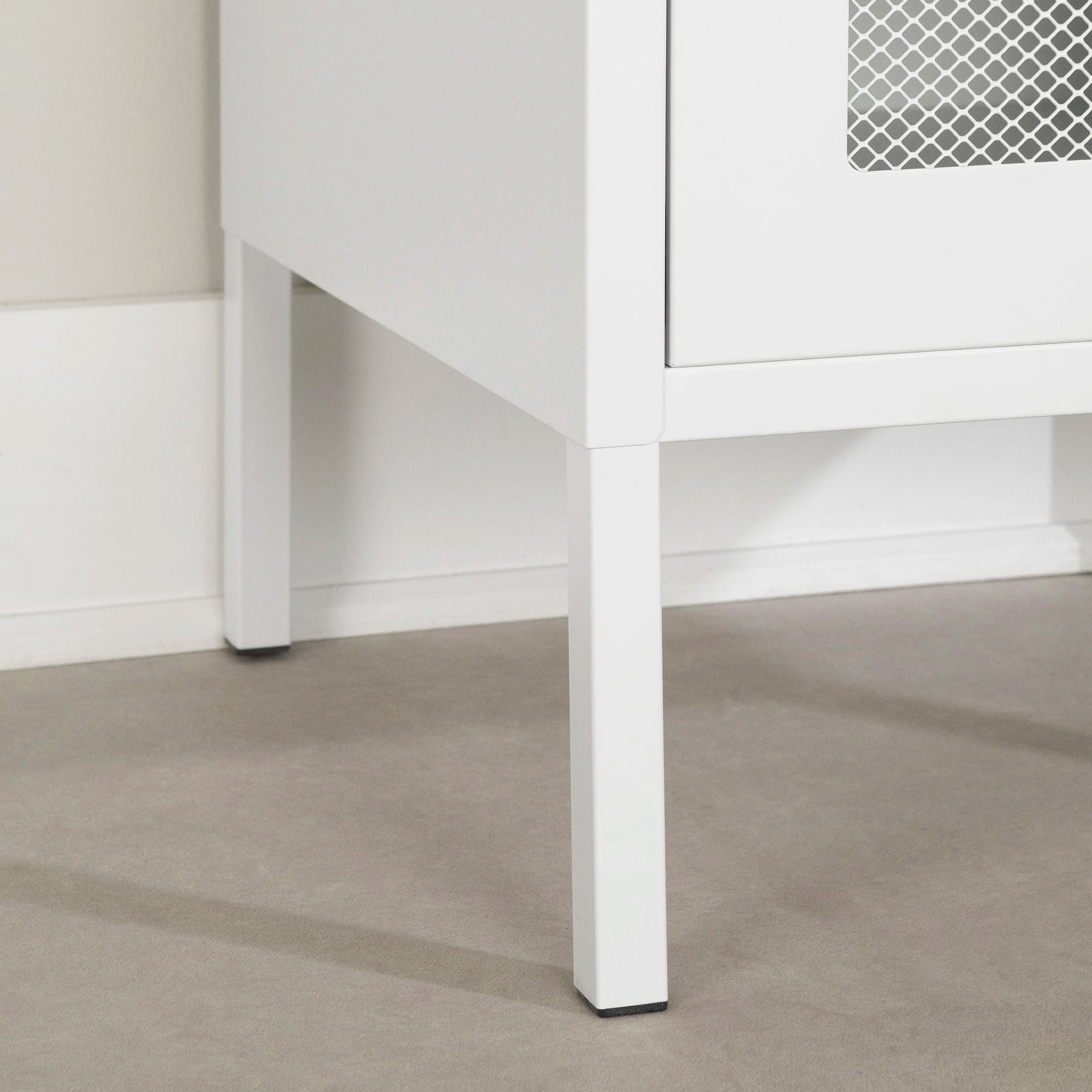 Metal Mesh 1-Door End Table - Crea