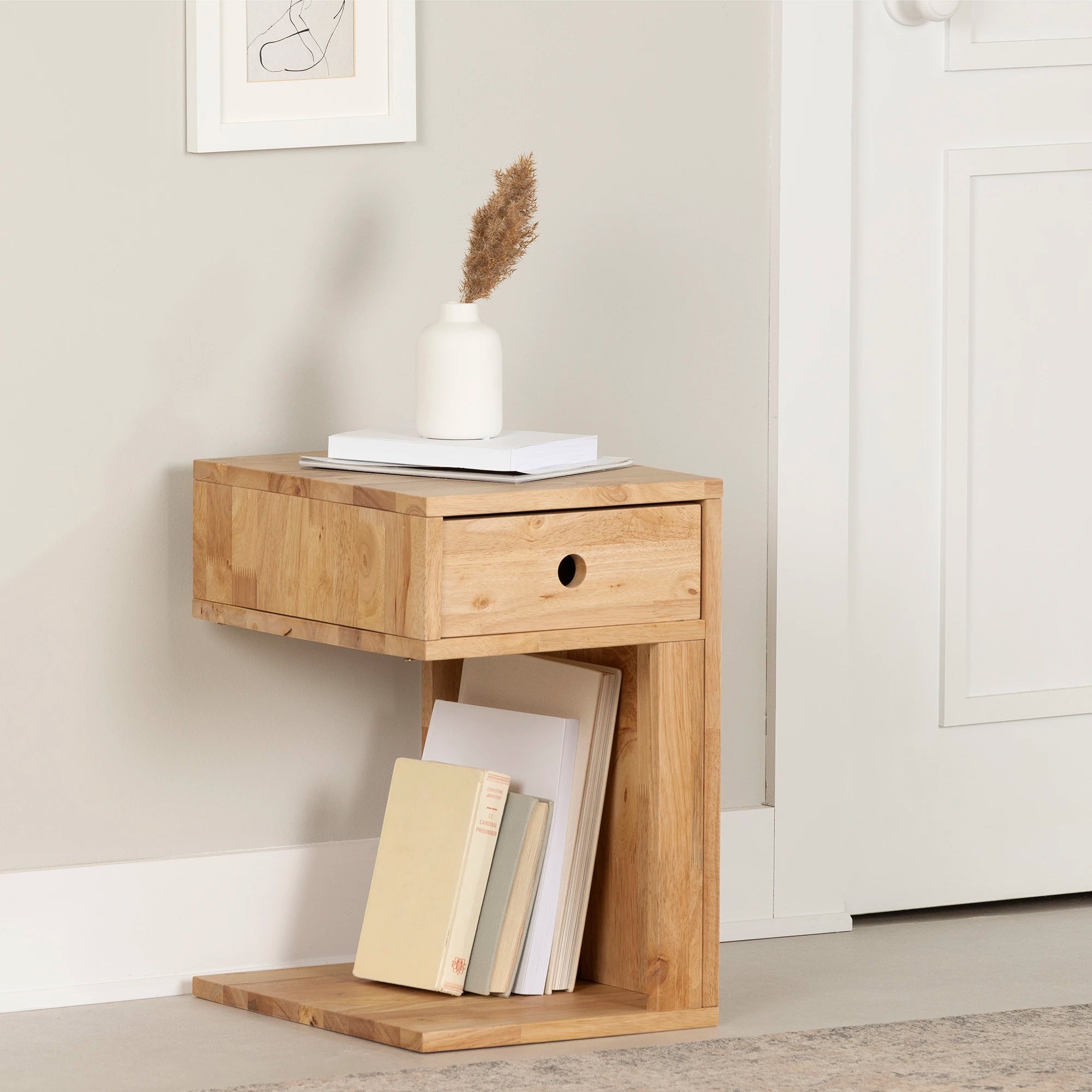 Solid Wood 1-Drawer End Table - Kodali