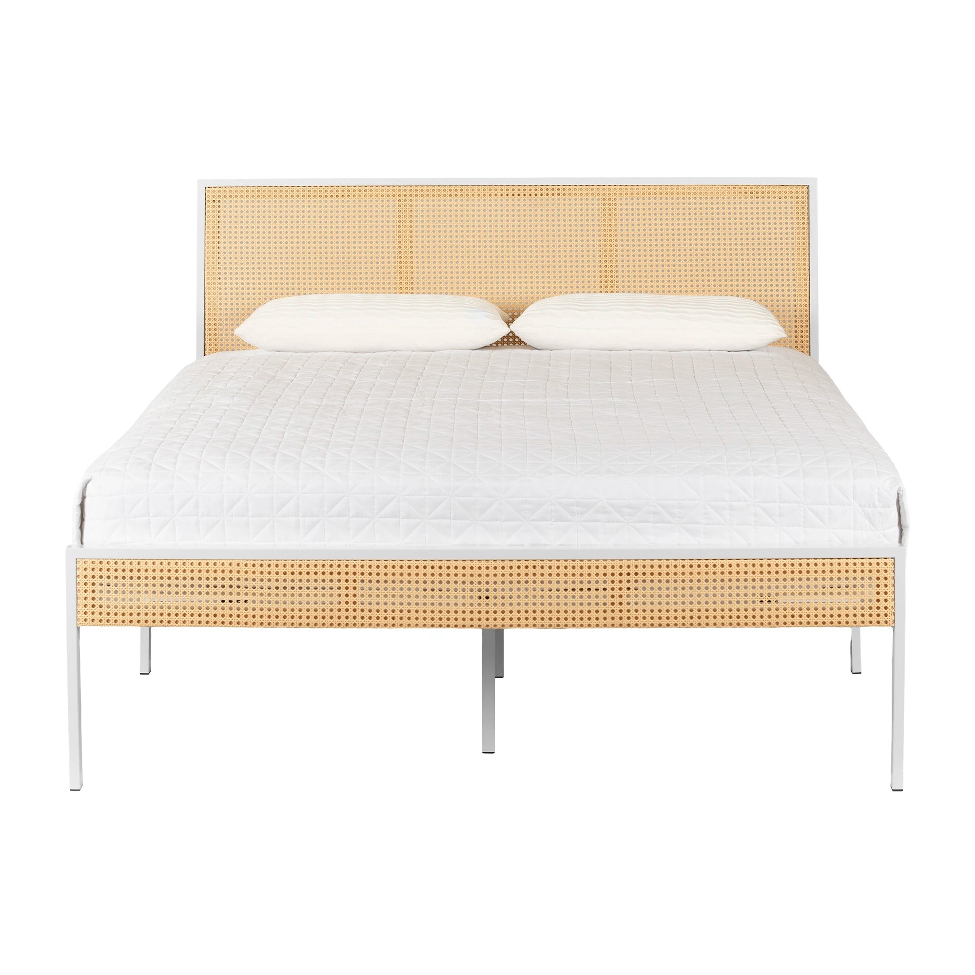 Metal Platform Bed with Natural Cane - Hoya