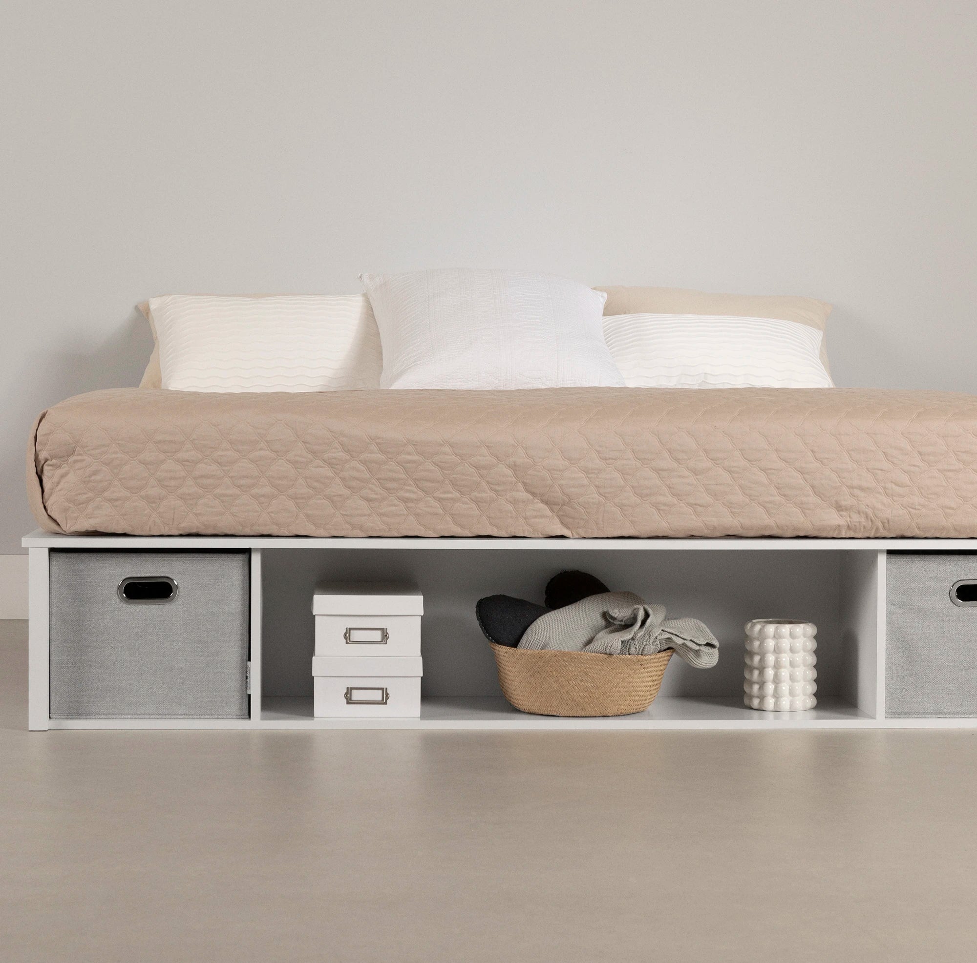 Storage Platform Bed with Baskets - Flexible