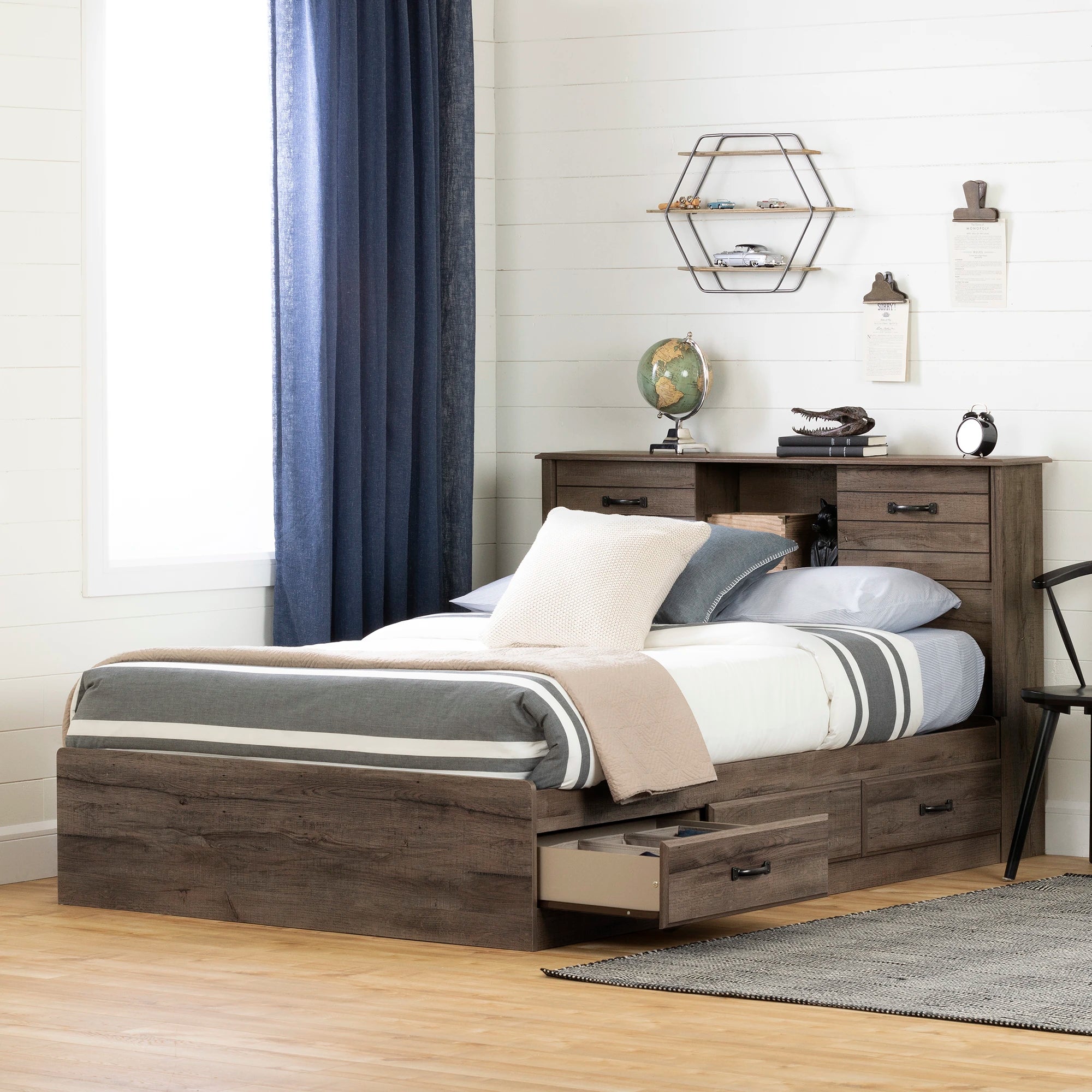 Storage Bed and Bookcase Headboard Set - Ulysses