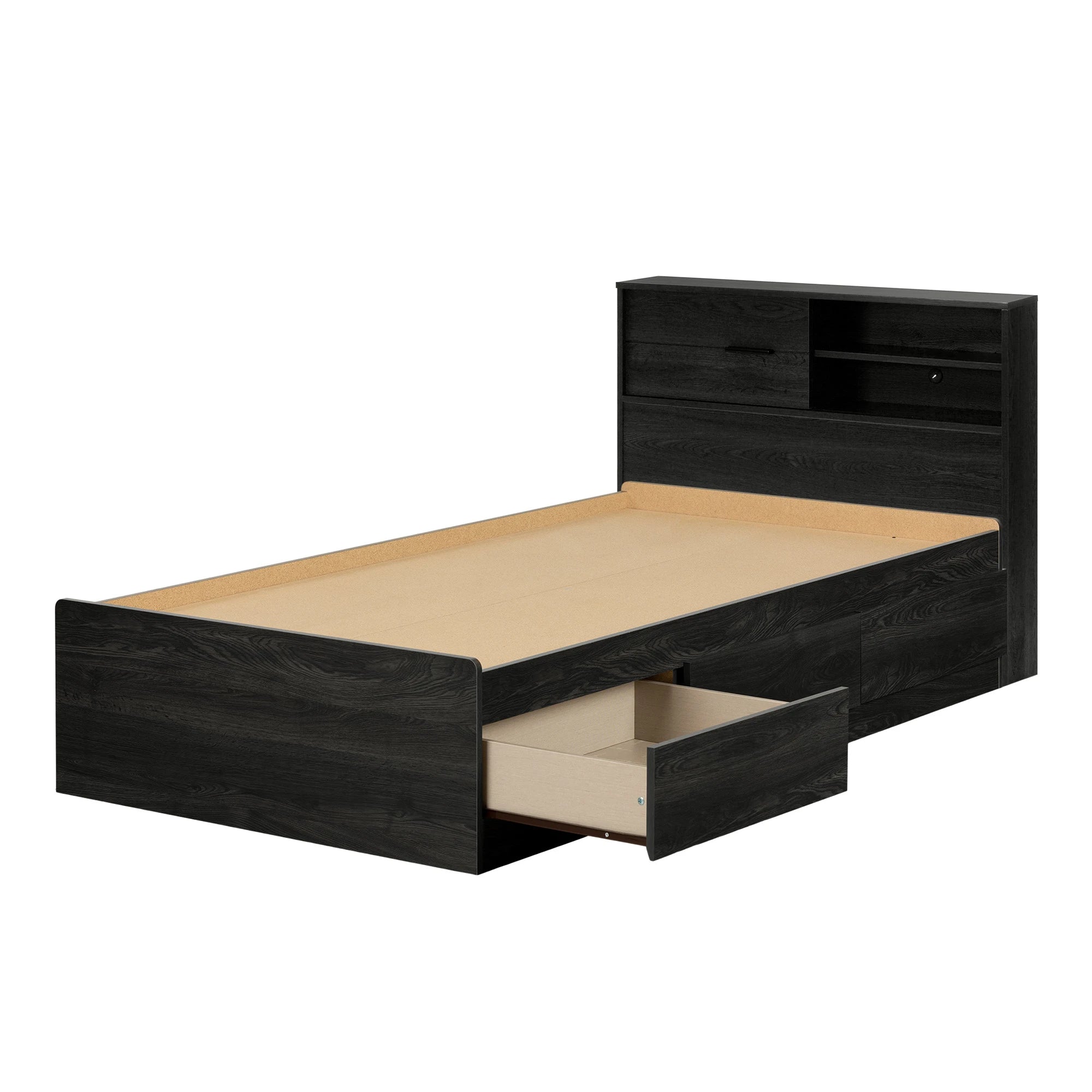 Storage Bed and Bookcase Headboard Set - Fynn