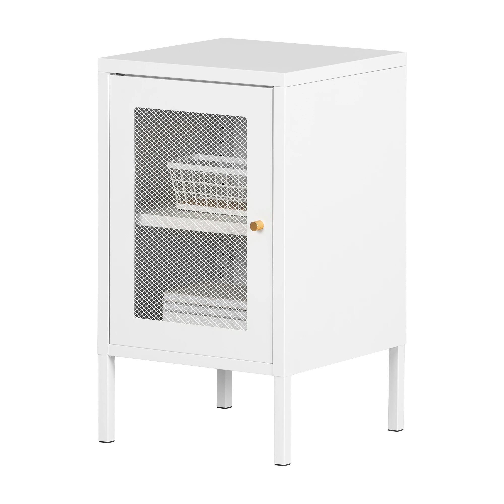 Metal Mesh 1-Door Nightstand - Dylane