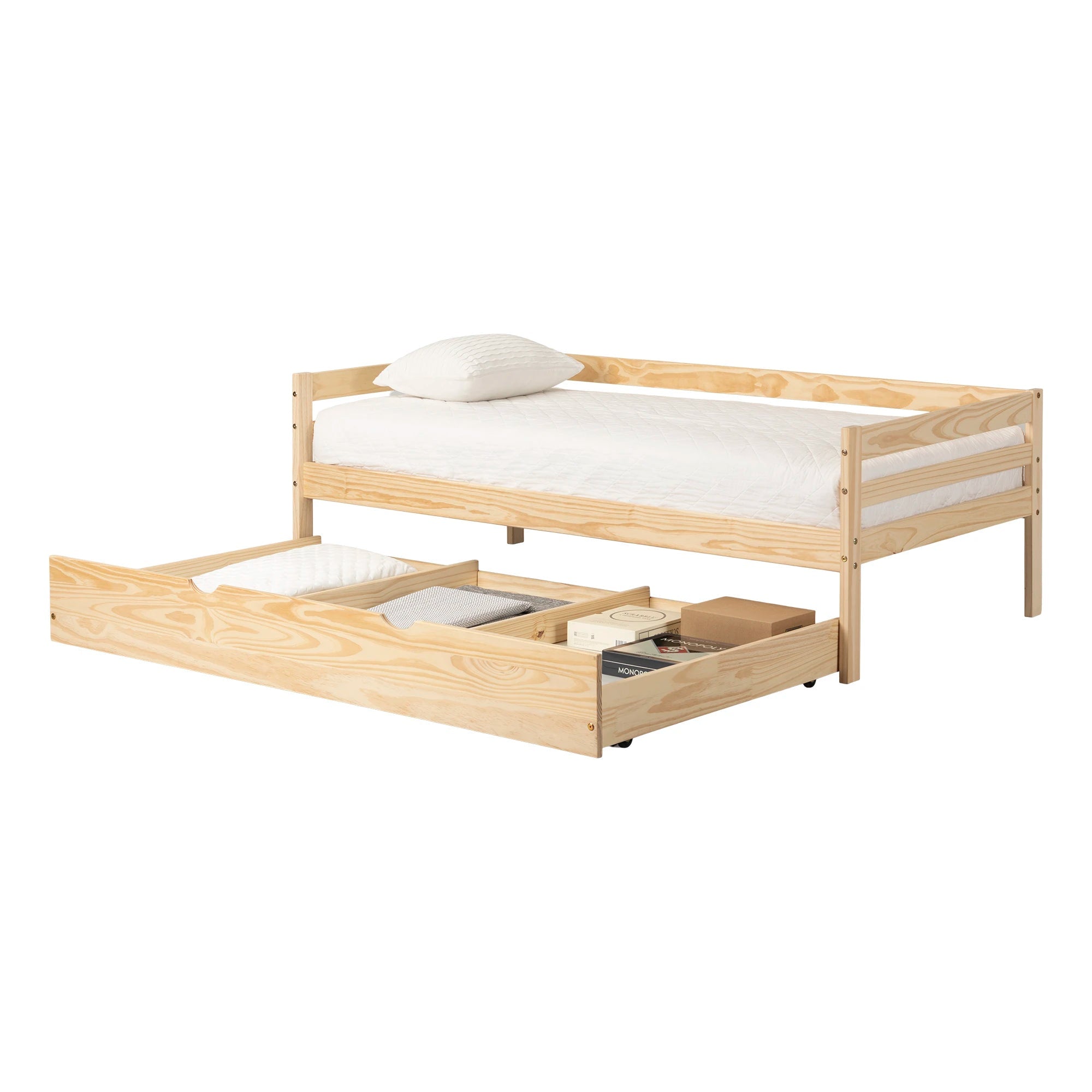 Solid Wood Daybed with Trundle Bed - Sweedi