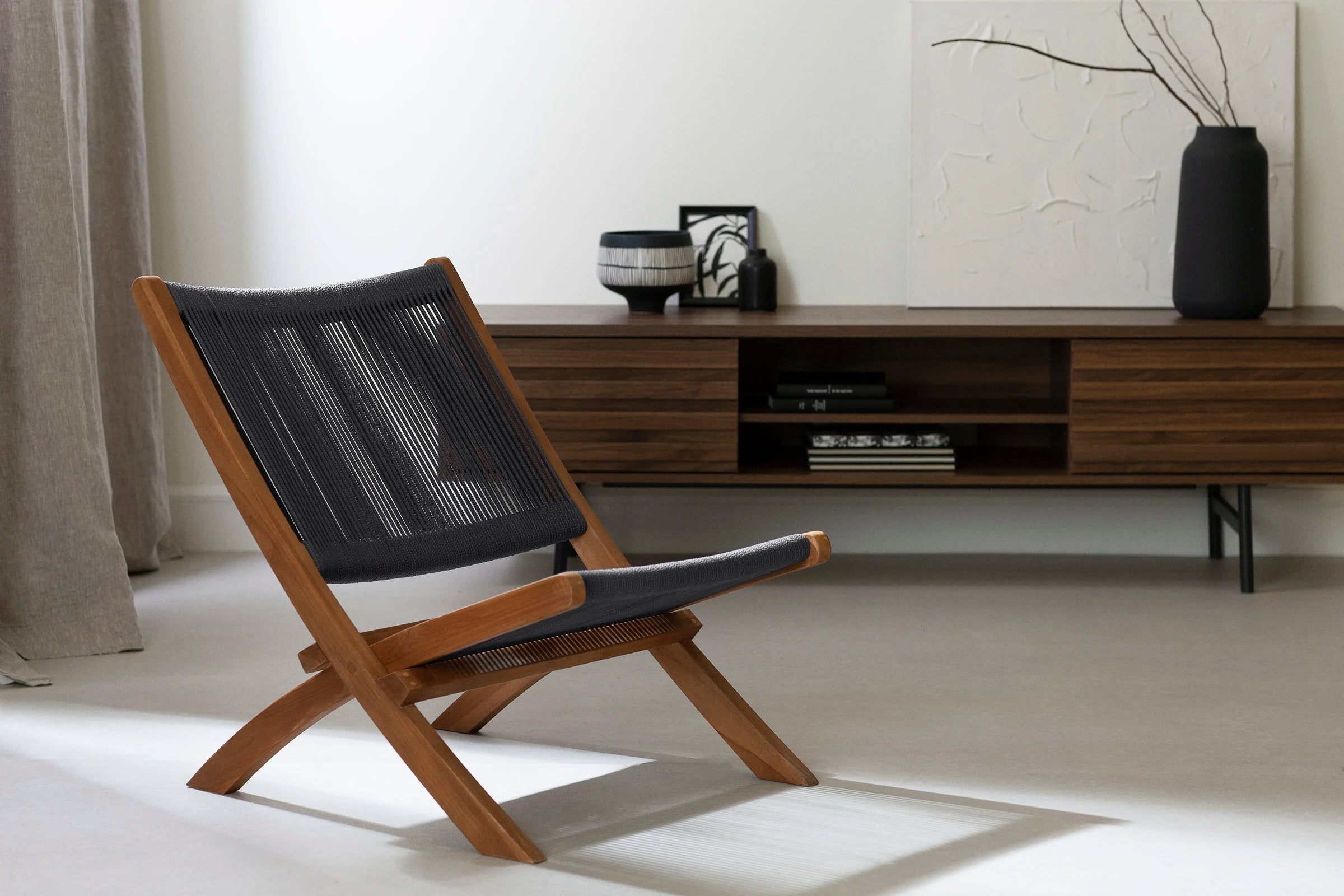 Wood and Rope Lounge Chair - Balka