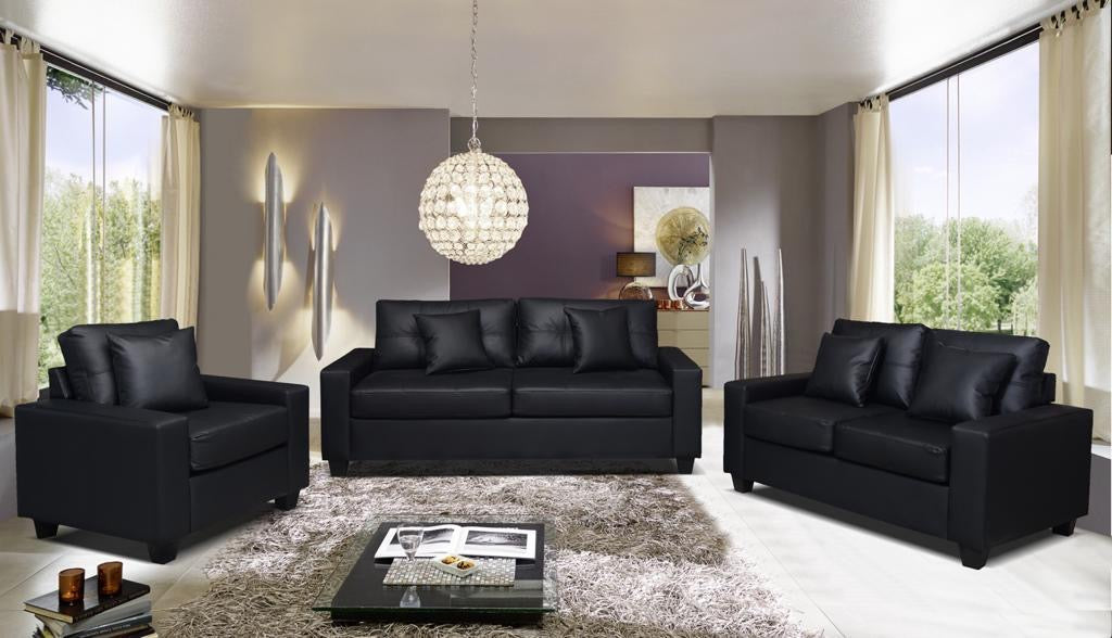 WHITNEY - 3-Piece PU Leather Sofa Set