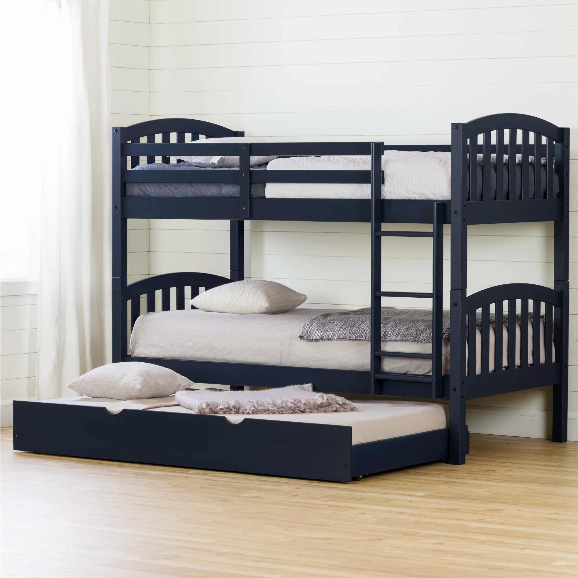 Solid Wood Bunk Bed with Trundle - Ulysses