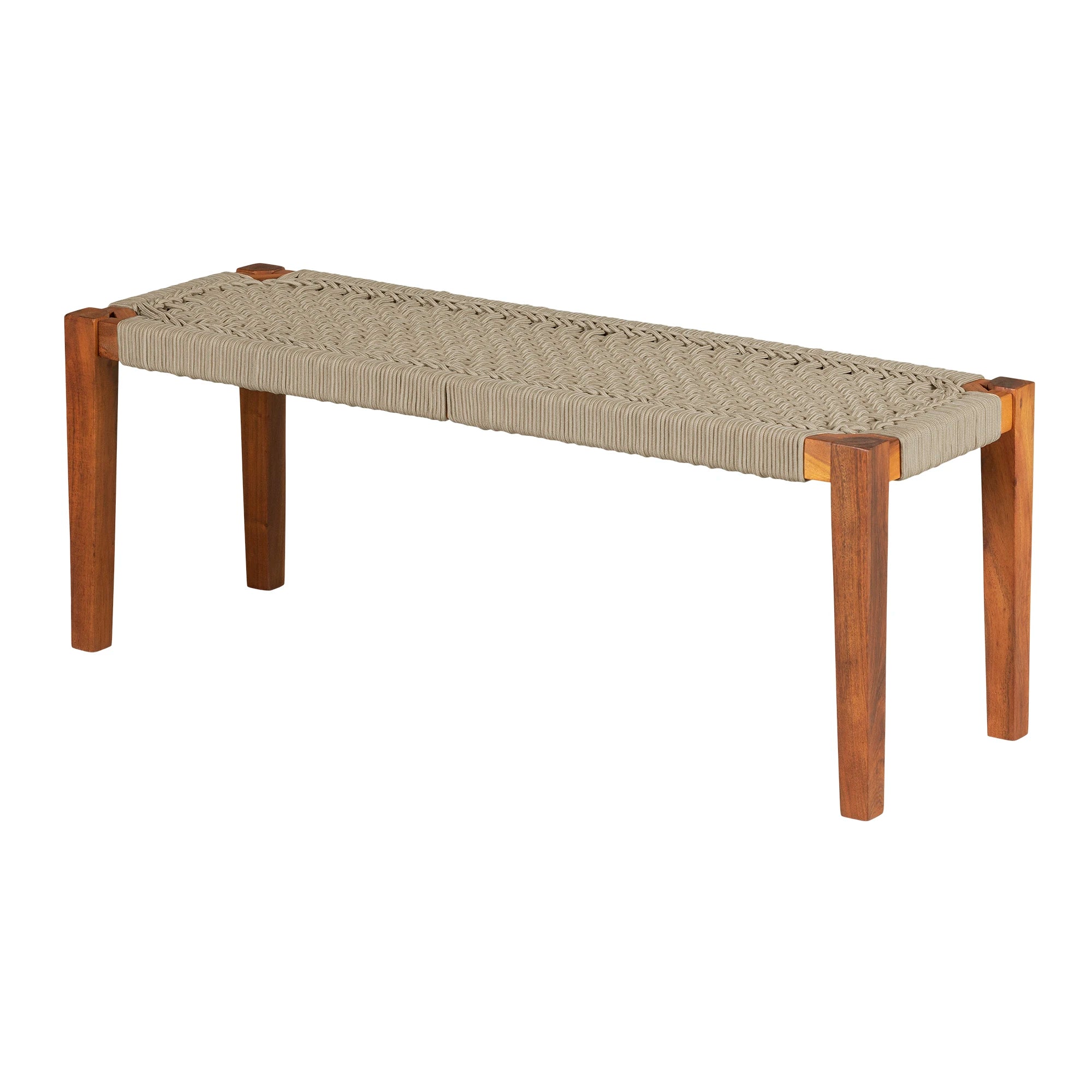 Wood and Rope Bench - Agave