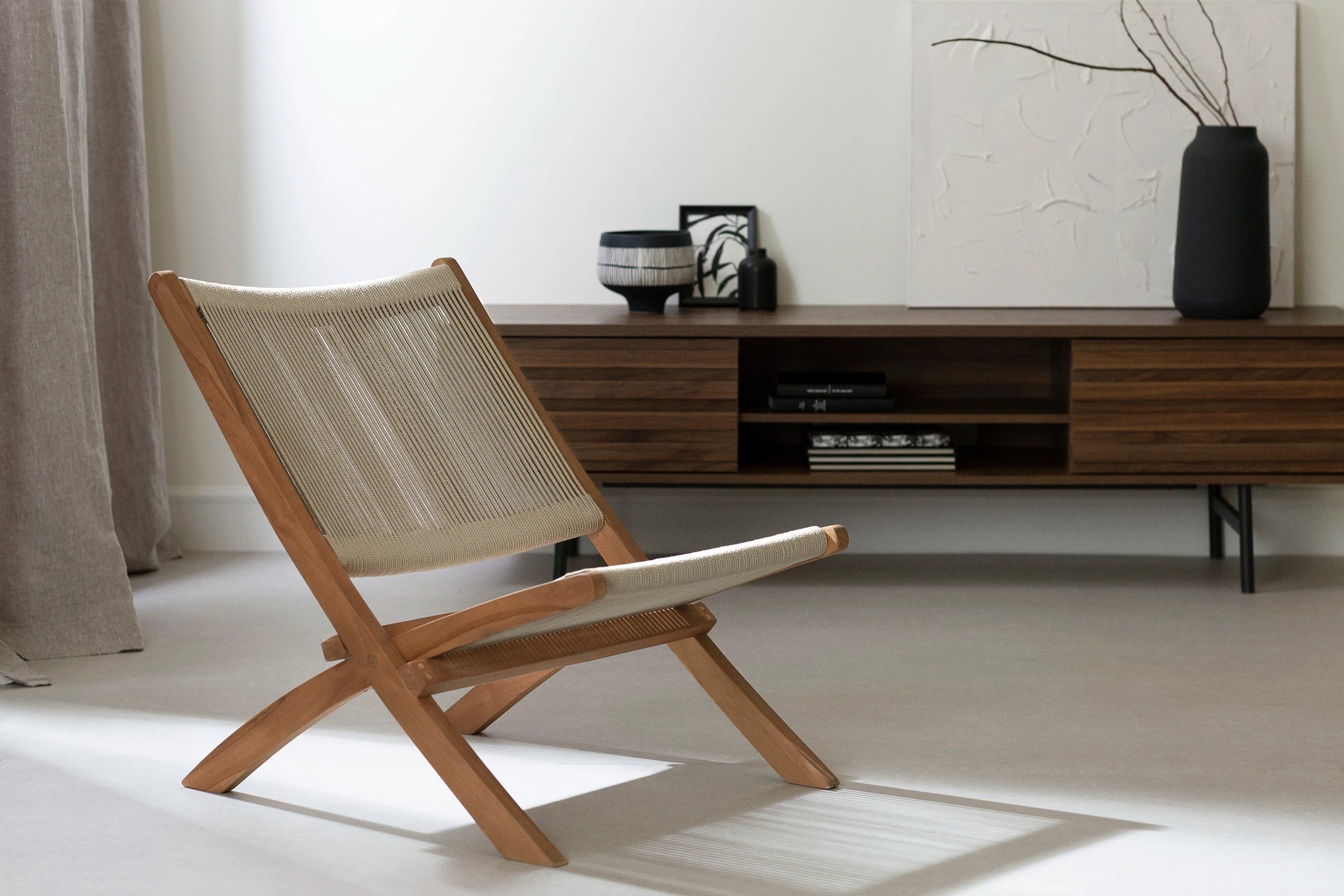 Wood and Rope Lounge Chair - Balka