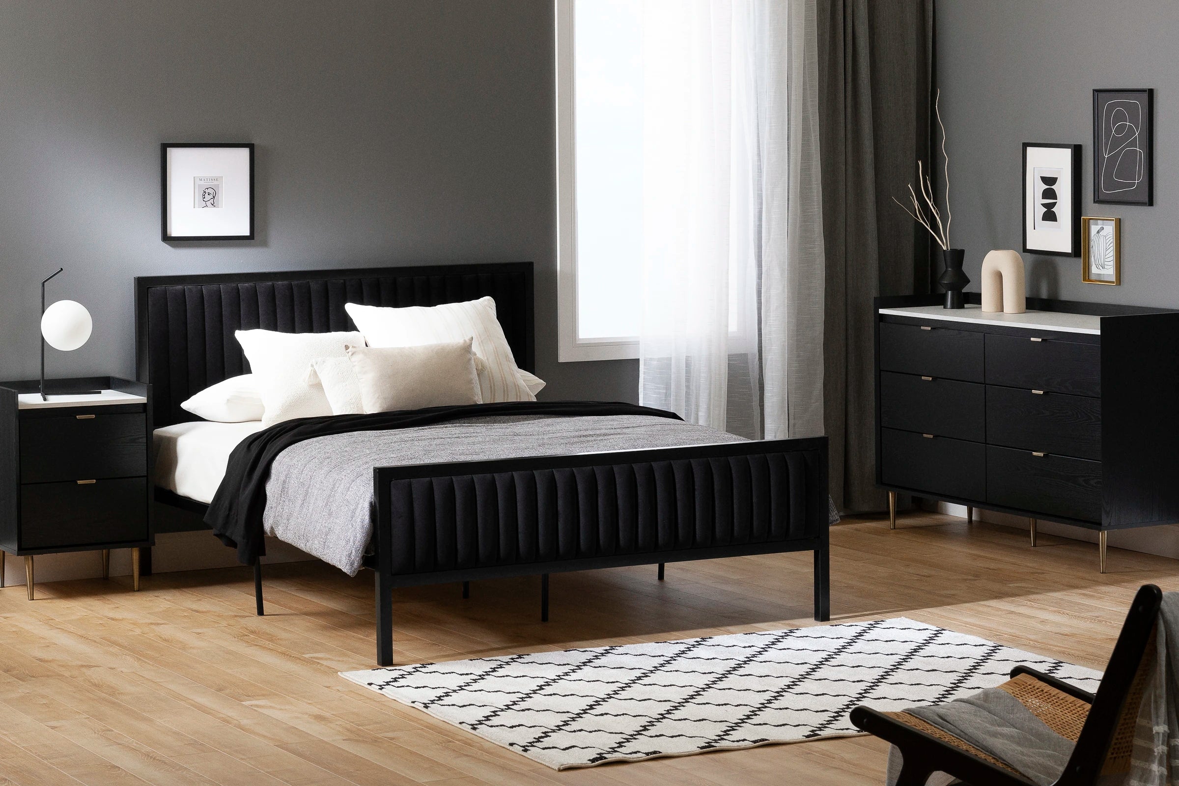 Metal-Framed Upholstered Bed Set - Hype