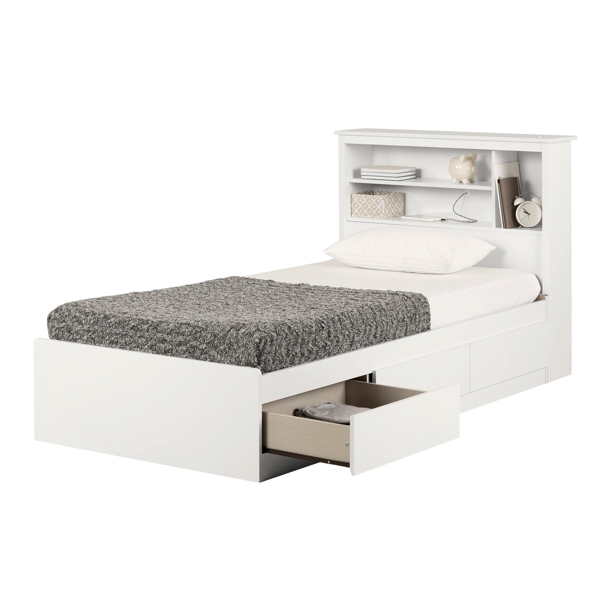 Mates Bed With Bookcase Headboard Set - Vito