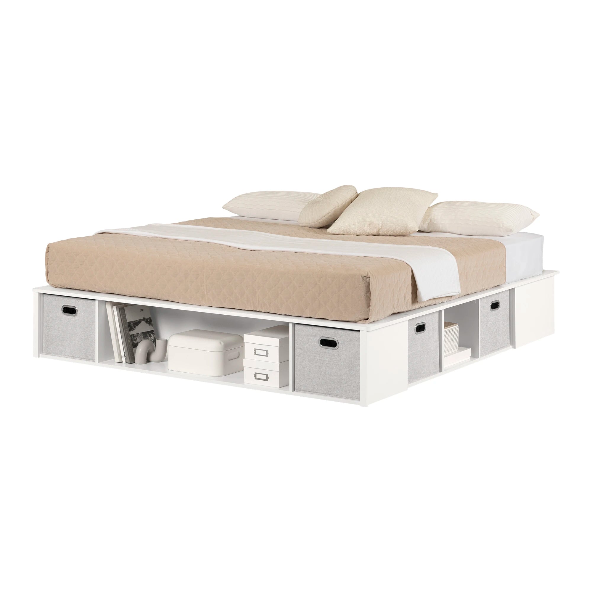 Storage Platform Bed with Baskets - Flexible