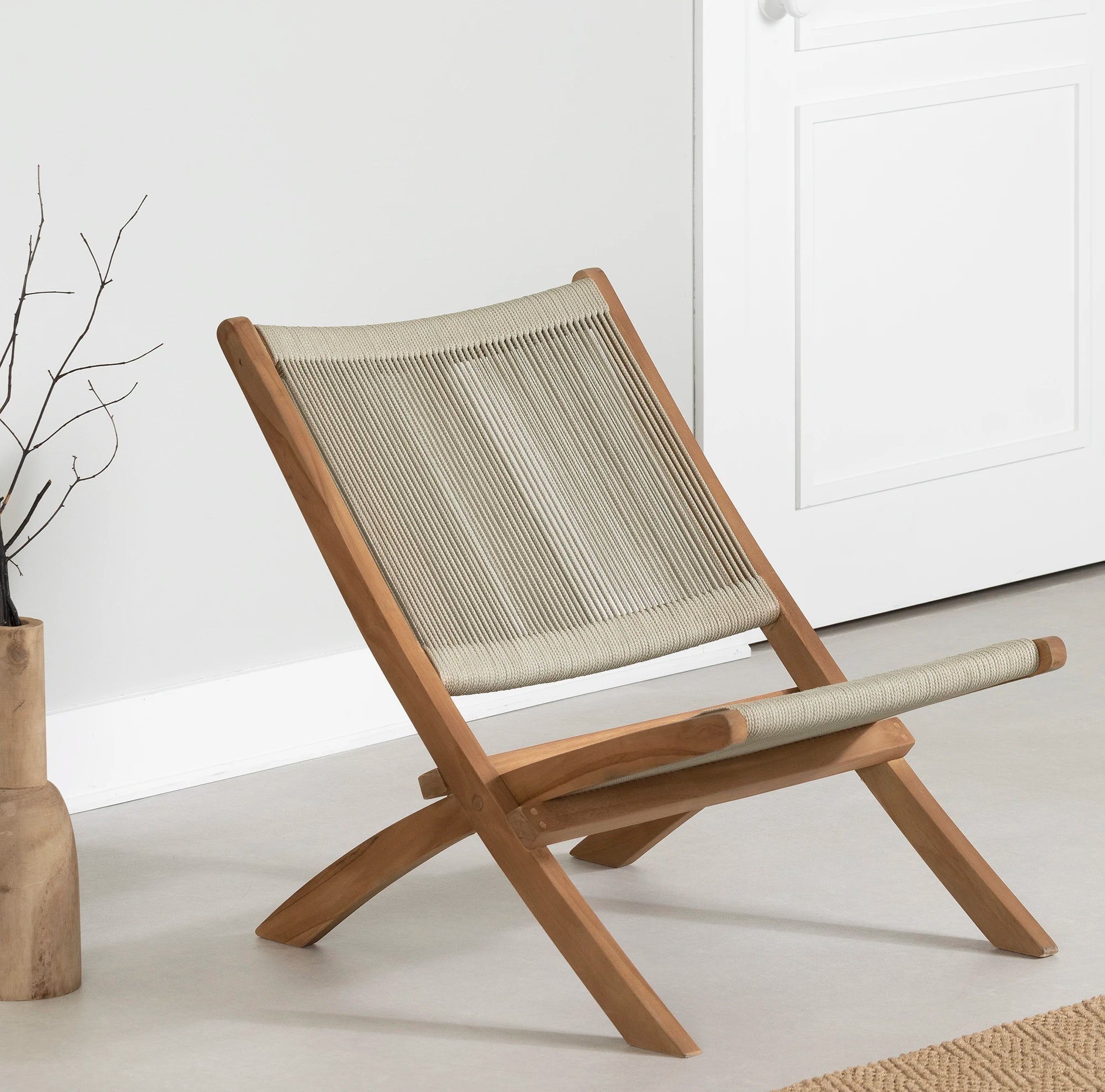 Wood and Rope Lounge Chair - Balka