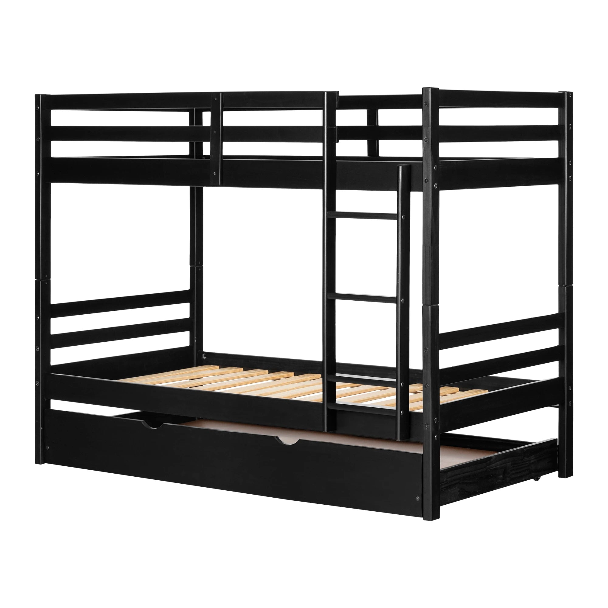 Solid Wood Bunk Bed with Trundle - Fakto