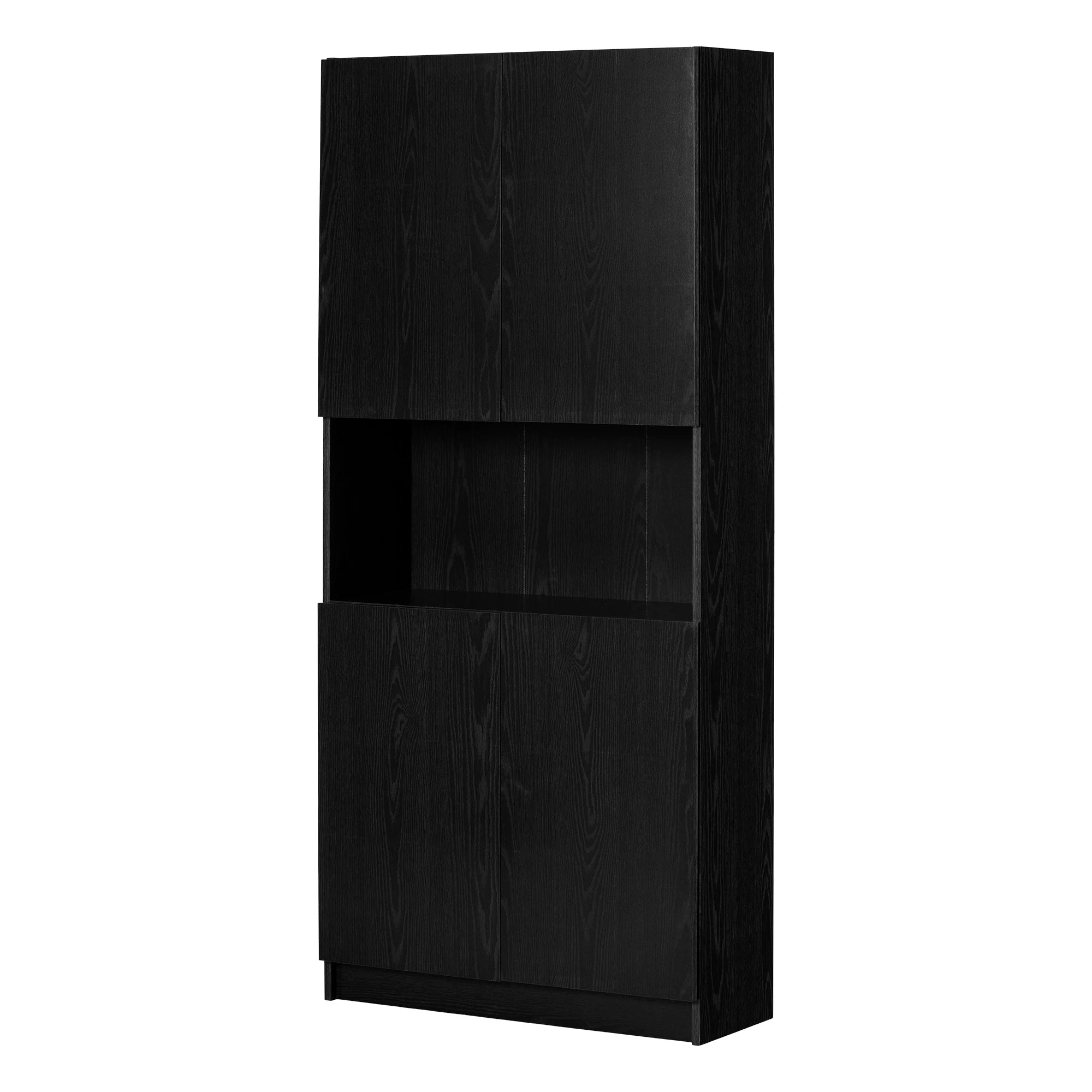 Armoire de rangement à 4 portes avec rangement ouvert - Arum