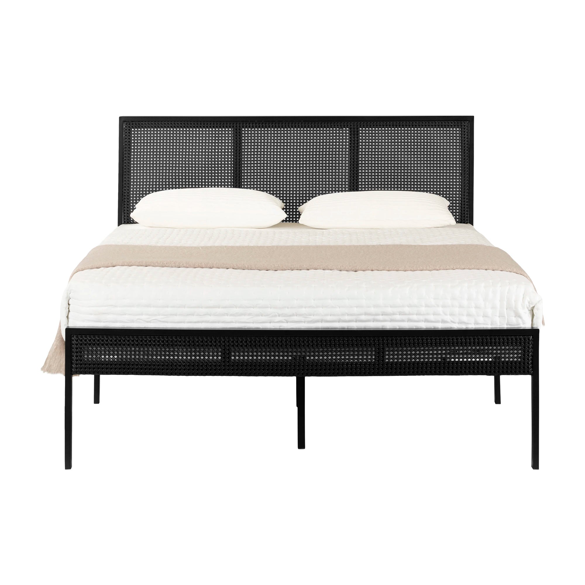 Metal Platform Bed with Natural Cane - Bloom