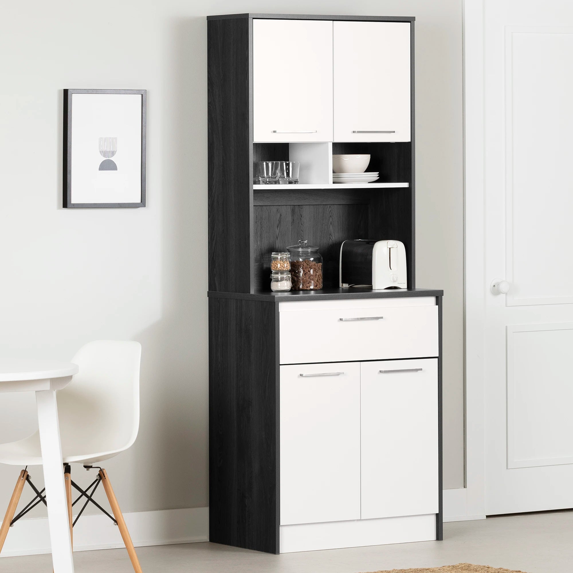 Pantry Cabinet with Microwave Hutch - Myro