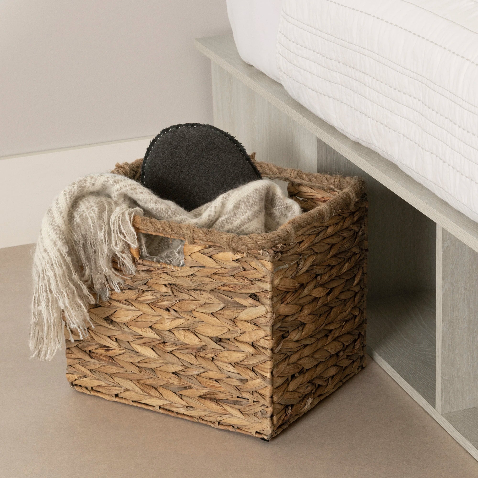 Storage Platform Bed with Wicker Baskets - Avilla